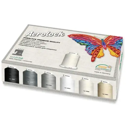 Set 24 papiote ata de surfilat Aerolock No.125 Madeira 9118B