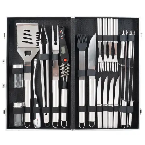 Set 24 piese pentru gratar, inox - Zokura