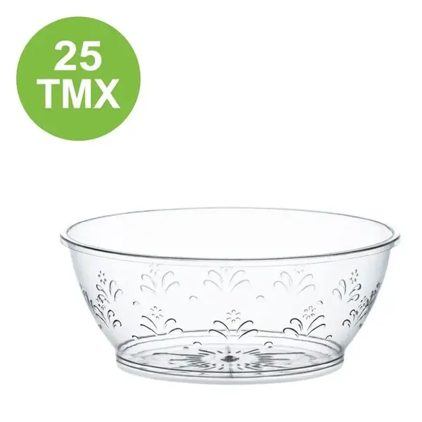 Set 25 mini recipiente reutilizabile din plastic pentru servire,model flori,180 ml