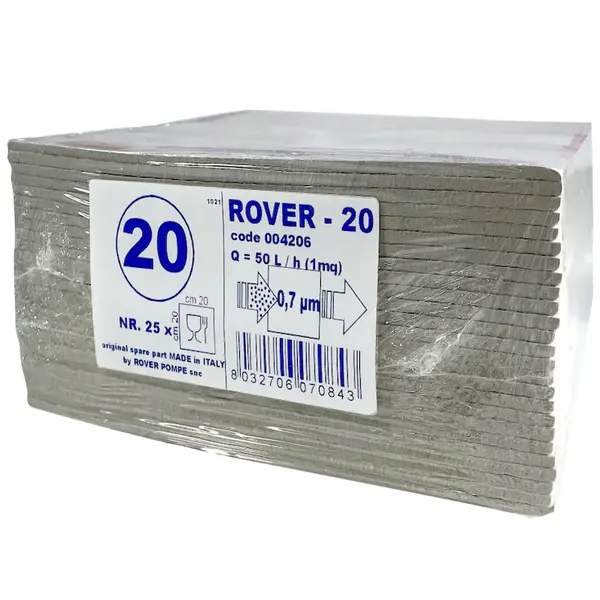 Set 25 placi filtrante Rover 20 20x20, dimensiune standard, filtrare vin sterila (pentru imbuteliere) - Default Title