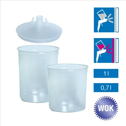 Set 25 PPS mari 900ml cu capace si filtru 125 microni 3M