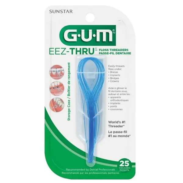 Set 25x Fire Ata Dentara si Cutie Depozitare, Gum, Eez-Thru, pentru Curatarea Eficienta a Aparatului Dentar