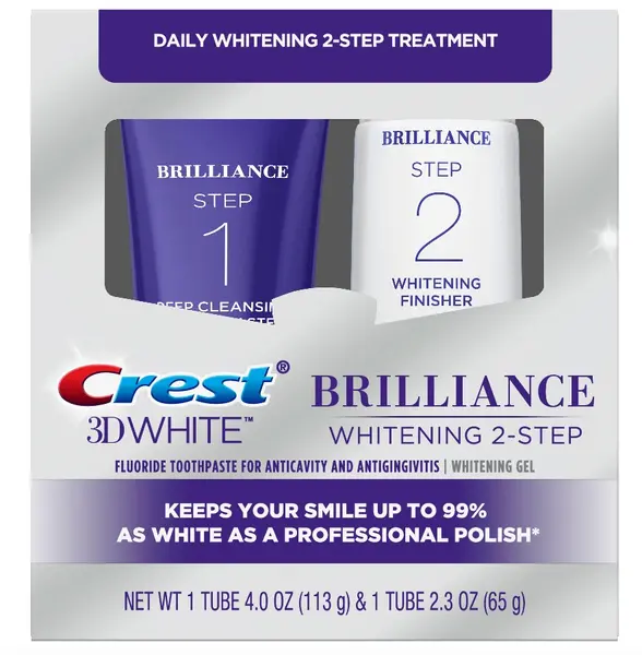 Set 2x Paste de Dinti, Crest, Brilliance, Sistem Albire Dintilor in 2 Pasi, 178gr