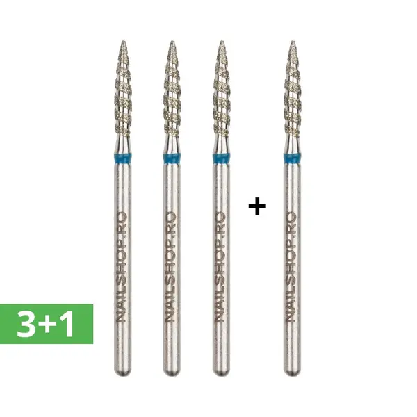 Set 3+1 gratis - bit diamant - flacara fina #124