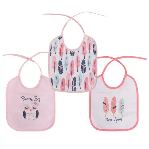 Set 3 bavete bumbac si peva Lorelli, 23 X 20 cm, inchidere cu snur