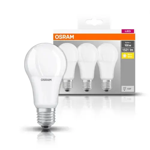 Set 3 becuri Led Osram, E27, 14W, 1521 lumeni, 2700K, durata de viata 10.000 ore, clasa energetica A++