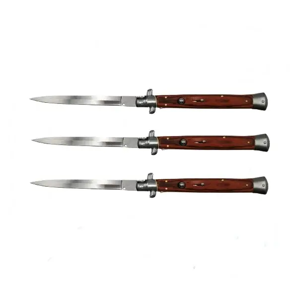 Set 3 Bricege automate, Italian Blade, Stiletto, DEPOX , otel inoxidabil, 33 cm, husa inclusa, maro