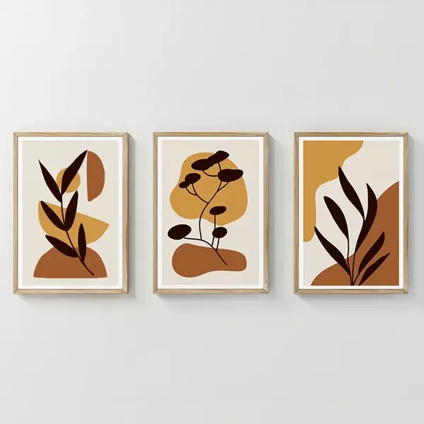 Set 3 buc. tablouri cu rama, Oriv, Multicolor, 33x1.5x48 cm