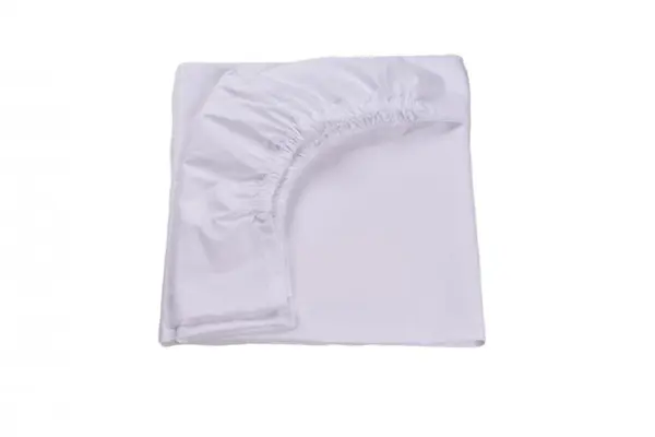 Set 3 cearsafuri bleu alb si model rachete si planete + protectie impermeabila patut 90x4050 cm