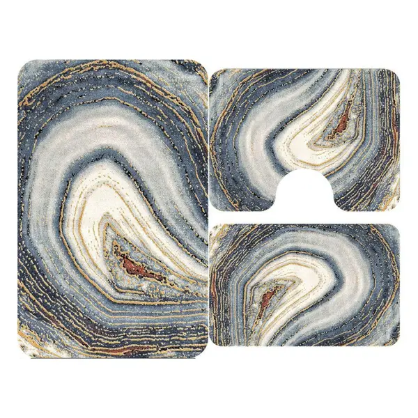 Set 3 covorase antiderapante de baie, Geode
