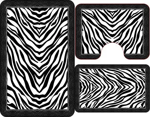 Set 3 covorase antiderapante de baie, Zebra