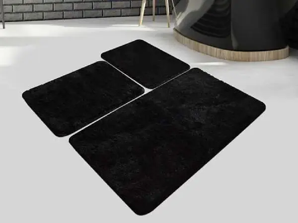 Set 3 Covorase de Baie Hawaii Negru (Acryl)