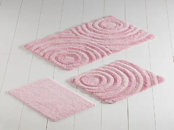 Set 3 Covorase de Baie Wave Pudra (Acryl)