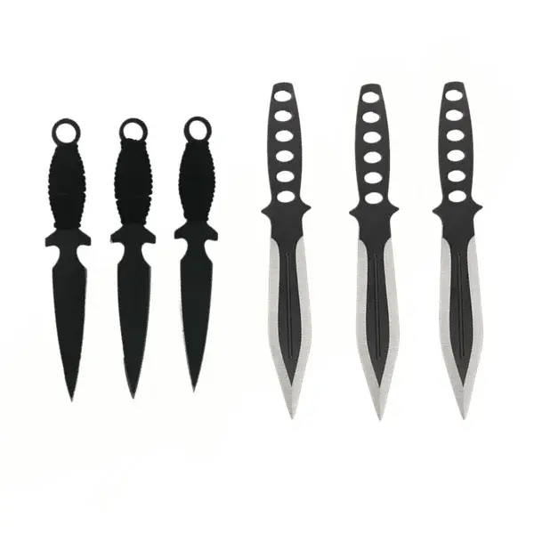 Set 3 cutite de aruncat Ballistic Blades si trei cutite de aruncat, Black Fury, DEPOX , otel inoxidabil