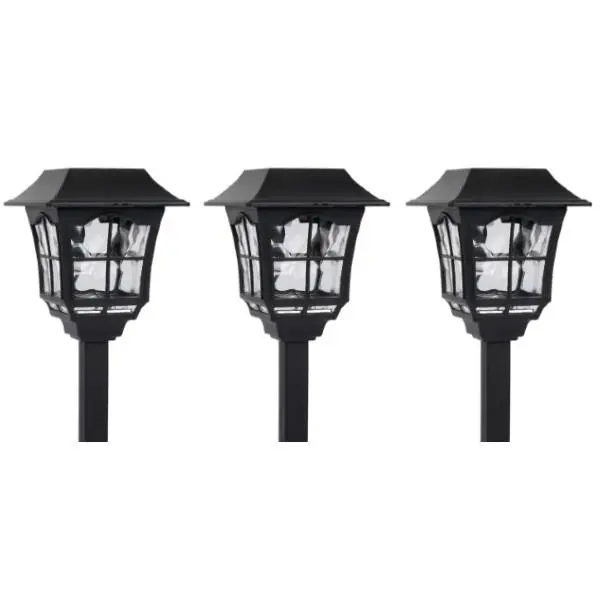 Set 3 felinare solare pentru gradina, Inaltime 32 cm