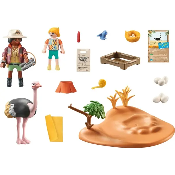 Set 3 figurine cu accesorii - Wiltopia - Cuib de strut | Playmobil