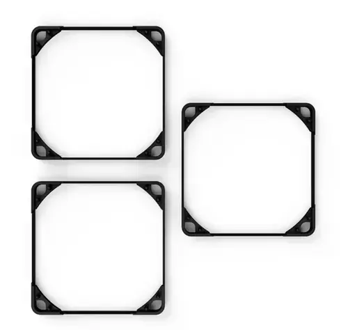 Set 3 garnitura antivibratii pentru sigilatea spatiului intre ventilatoare si radiator, compatibile cu ventilatoarele Noctua de 120mm, Negru