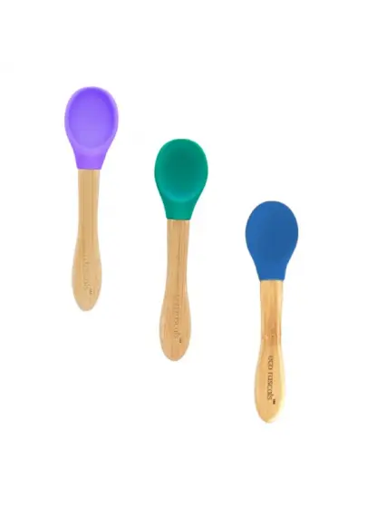 Set 3 lingurite bambus mov, verde, albastru eco rascals