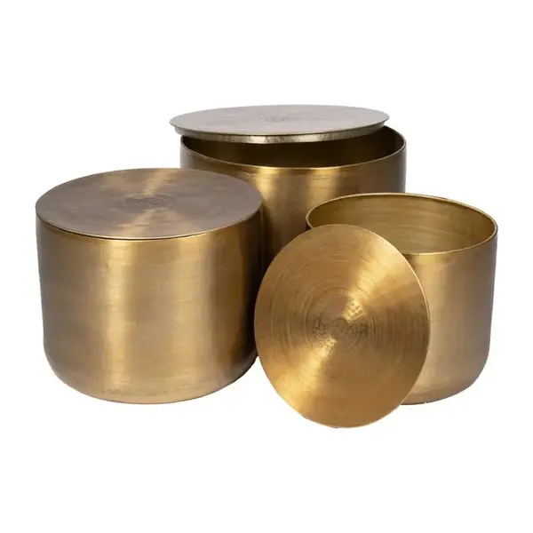 Set 3 masute de cafea CHARM Ø58/50/43 x 41/39/36CM - Gold