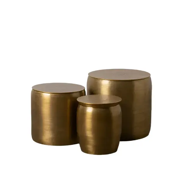 Set 3 masute de cafea CRINE Ø55/45/35 x 52/44/42 CM - Gold
