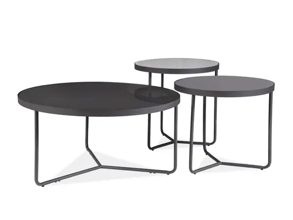 Set 3 masute de cafea TEBINI Ø80x40/ Ø50x50/ Ø50x45 CM - Default Title