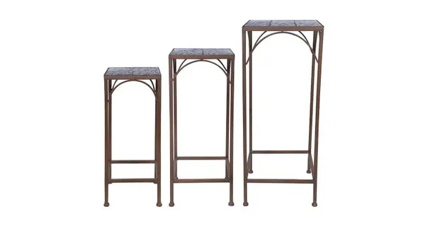 Set 3 masute pentru plante ceramica antichizata, Regana