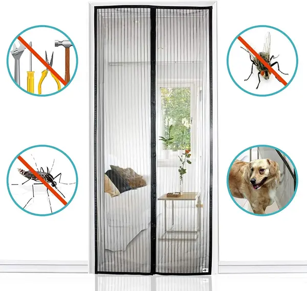 Set 3 perdele magnetice antiinsecte 190 x 100 cm