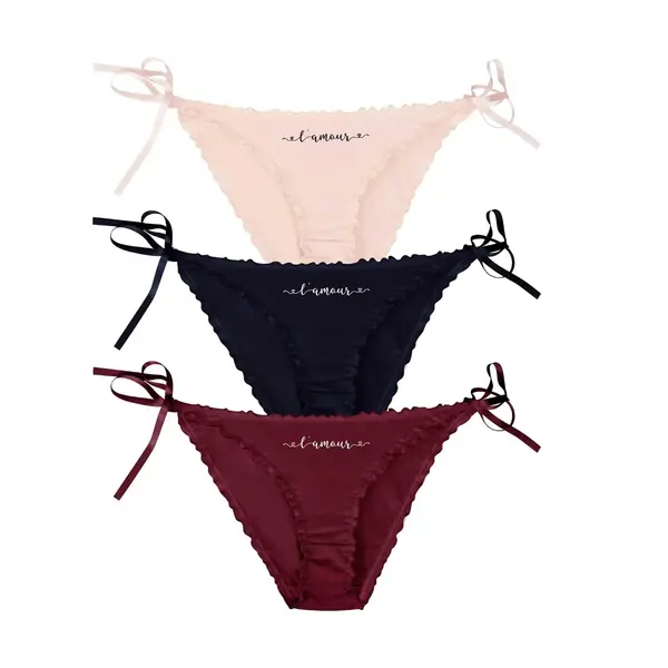 Set 3 perechi de chiloti din bumbac, pentru dama, 38655, Multicolor