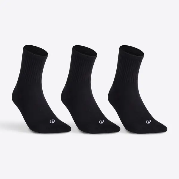 Set 3 perechi Şosete lungi Tenis RS100 x3 Negru
