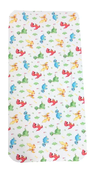 Set 3 piese paturica cu cearsaf si pernuta 140x70 cm Dinozauri