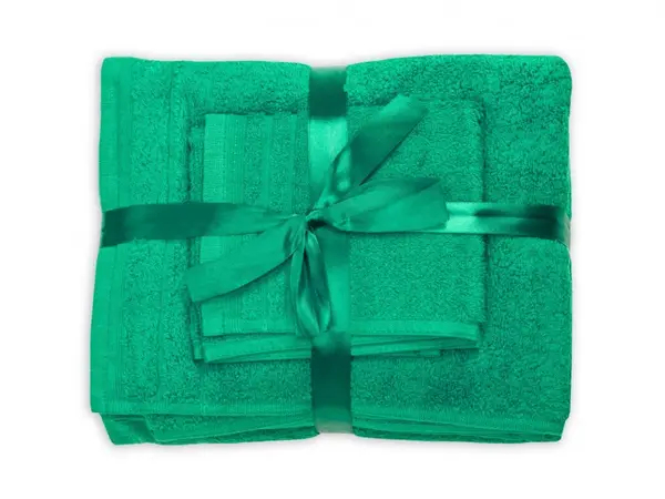 Set 3 prosoape din bumbac verde Somnart pentru fata, corp si maini