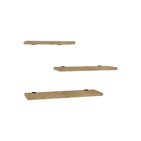 Set 3 rafturi de perete Leila Pako World Natural 40x14x2 cm