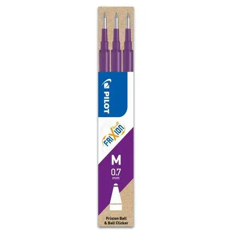 Set 3 rezerve roller Frixion Ball Pilot 0.7 mm, violet