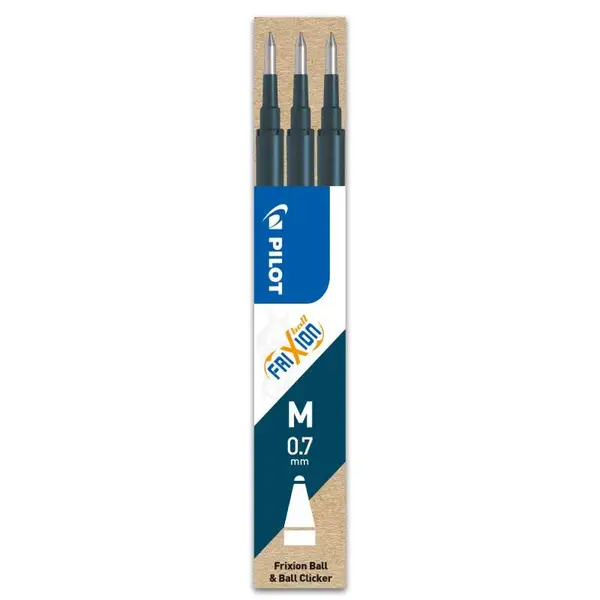 Set 3 rezerve roller Pilot Frixion Ball diverse culori 0.7 mm Set 3 rezerve roller Pilot Frixion Ball diverse culori 0.7 mm Bleumarin