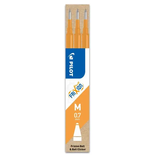 Set 3 rezerve roller Pilot Frixion Ball diverse culori 0.7 mm Set 3 rezerve roller Pilot Frixion Ball diverse culori 0.7 mm Apricot Orange