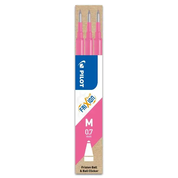 Set 3 rezerve roller Pilot Frixion Ball diverse culori 0.7 mm Set 3 rezerve roller Pilot Frixion Ball diverse culori 0.7 mm roz