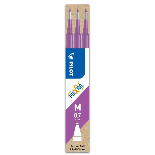 Set 3 rezerve roller Pilot Frixion Ball diverse culori 0.7 mm Set 3 rezerve roller Pilot Frixion Ball diverse culori 0.7 mm Purpuriu