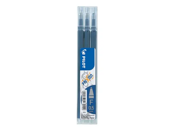 Set 3 rezerve roller Pilot Frixion Clicker cerneala albastra 0.5 mm Rezerva roller cu cerneala Pilot Frixion Clicker bleumarin 0.5 mm 3 bucati/set