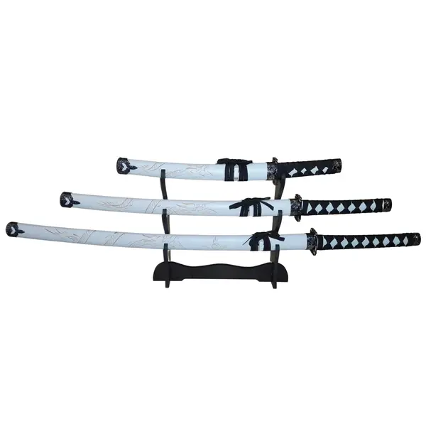 Set 3 sabii decorative, Katane DEPOX , panoplie, Ninja Warrior, metal, 83 cm, teaca inclusa