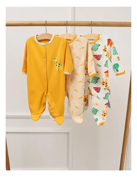 Set 3 salopete cu botosei Animalute ABC, multicolor