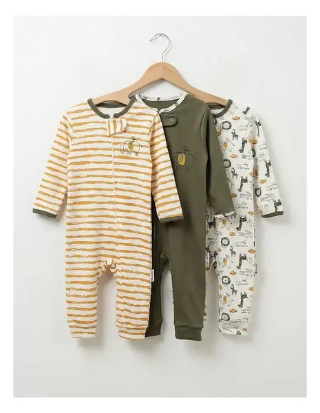 Set 3 salopete premium, All Savana, multicolor