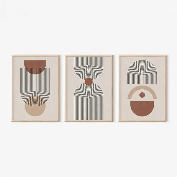 Set 3 tablouri Frenja Multicolor 33x1.5x48 cm