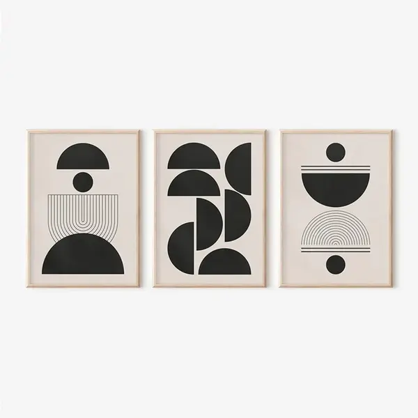 Set 3 tablouri Sanxia Negru 33x1.5x48 cm
