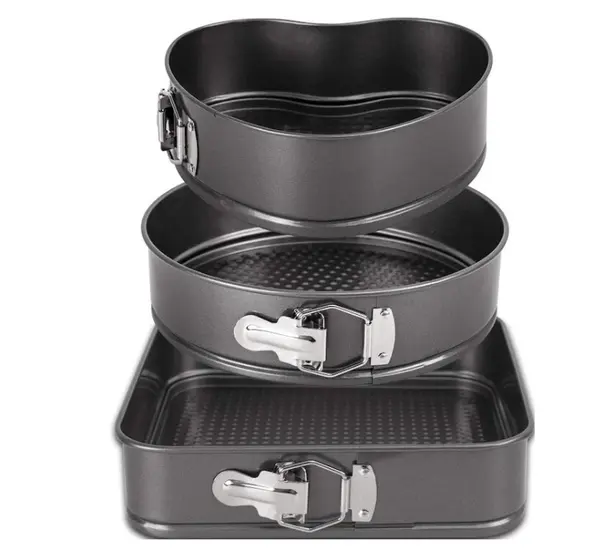 Set 3 tavi pentru copt forma Inima/Rotunda/Patrata cu baza detasabila 24/26/28 cm AM