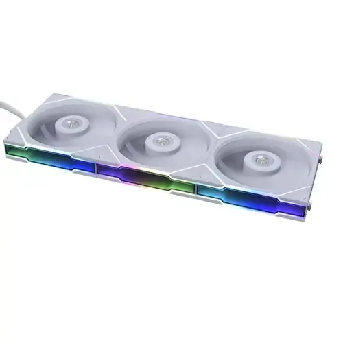 Set 3 ventilatoare Lian Li UNI FAN TL, iluminare RGB, 120 mm, 2600 rpm, PWM + Controler (Alb)