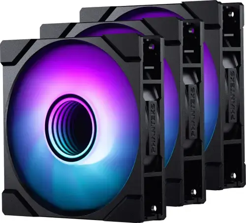 Set 3 ventilatoare Phanteks M25 Gen 2 PH-F120M25_G2_DBK01_3P, 120 mm, Linq6, 2000 RPM, D-RGB (Negru)