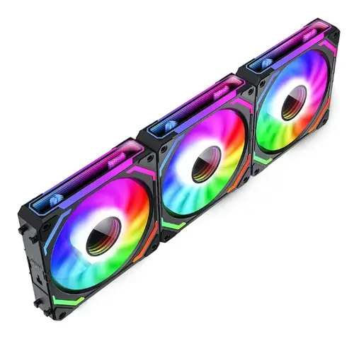 Set 3 ventilatoare Redragon F012, 120mm iluminare aRGB (Negru)