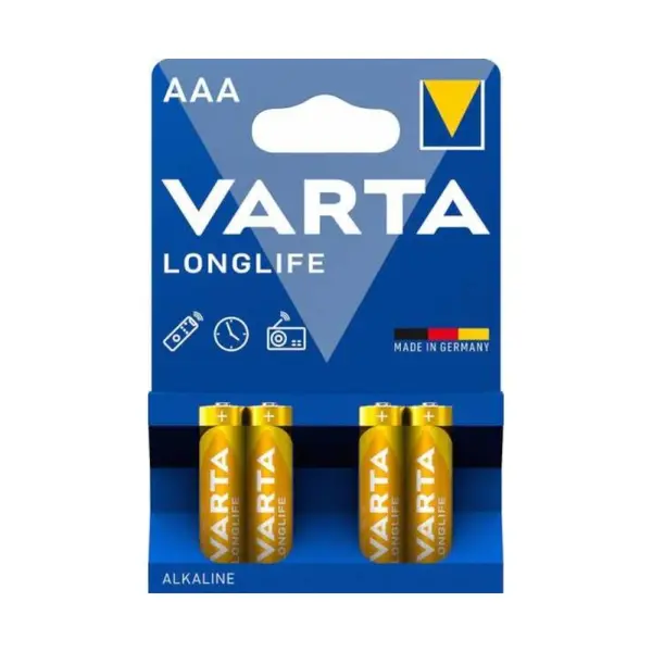 Set 3 x 4 Baterii Alcaline AAA R3 Varta Longlife