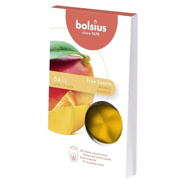 Set 3 x 6 Cipsuri din Parafina Parfumata - Mango