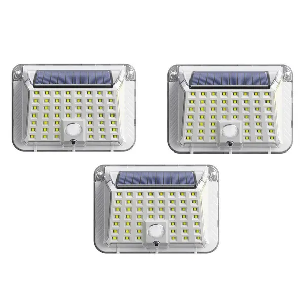 Set 3 x Lampa solara 90 LED Jortan, senzor de miscare